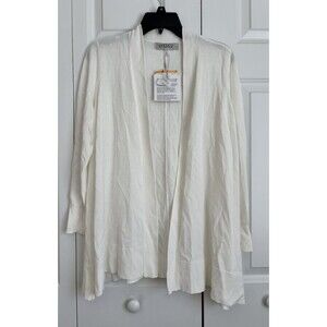 KASPER WOMEN'S CARDIGAN SWEATER SIZE SMALL WHITE RETAIL $89.00 COTTON/VISCOSE